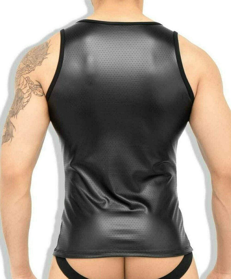 Outtox By Maskulo Tank Top Tight Spandex TankTop Muscles Black TP140-90 1 - SexyMenUnderwear.com