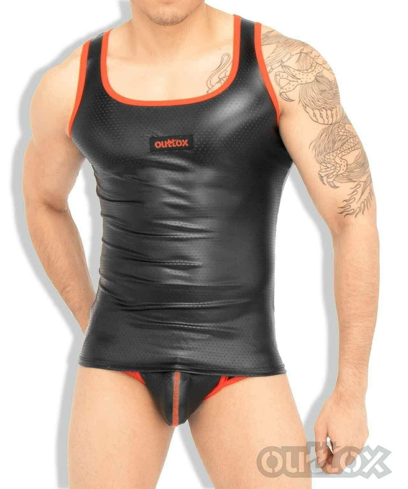 Outtox By Maskulo Tank Top Tight Spandex TankTop Red TP140 1 - SexyMenUnderwear.com