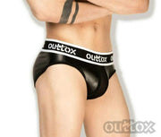 Outtox Maskulo Brief Regular Rear Briefs Slip Leather Look Black BR142-90 3 - SexyMenUnderwear.com