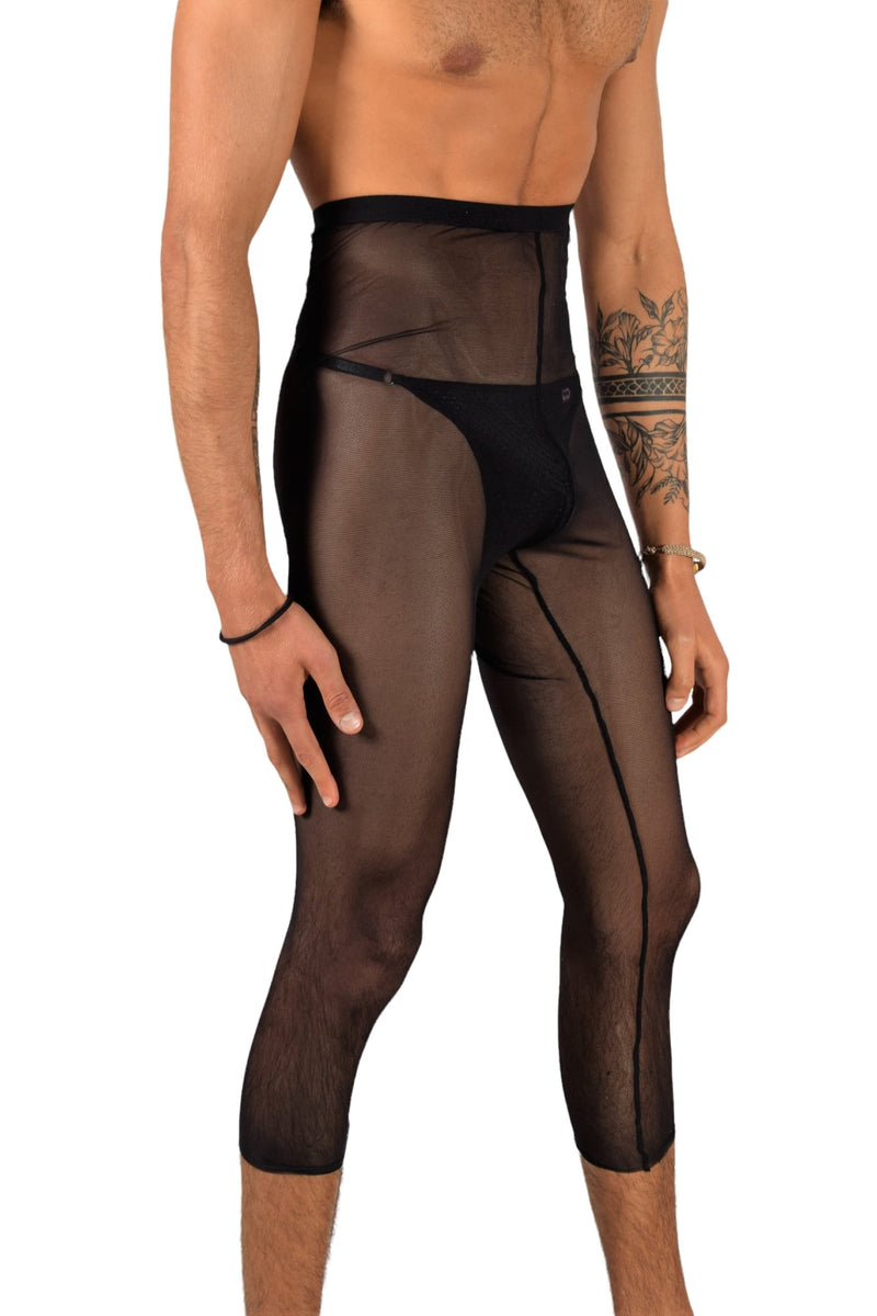 PIKANTE Legging Manhood Long Johns See through Inner Thongs Black 0336 5 - SexyMenUnderwear.com