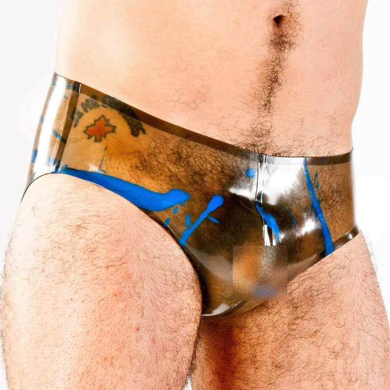 Polymorphe Briefs Mens Latex Splashed brief Rubber Smoked Royal UN-015ASPLAT 6 - SexyMenUnderwear.com