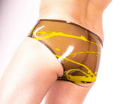 POLYMORPHE Latex Briefs Splashed Smoked Yellow UN-015ASPLAT 6 - SexyMenUnderwear.com