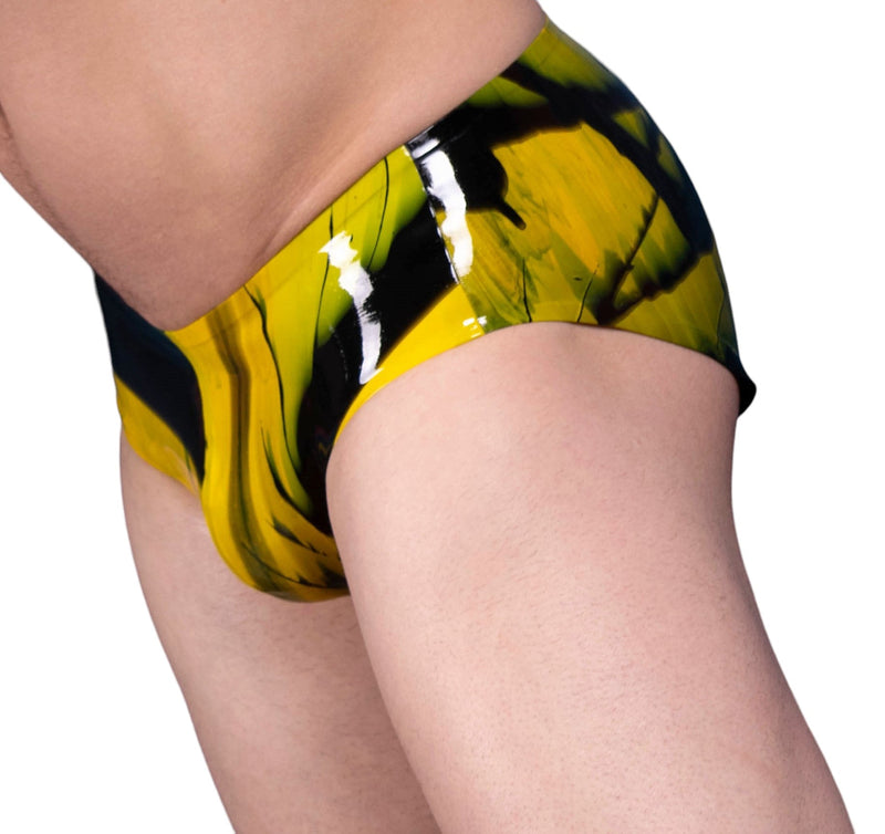 Polymorphe Rubber Brief Underwear Pure Latex Briefs Fetish Yellow UN-015AM 4 - SexyMenUnderwear.com
