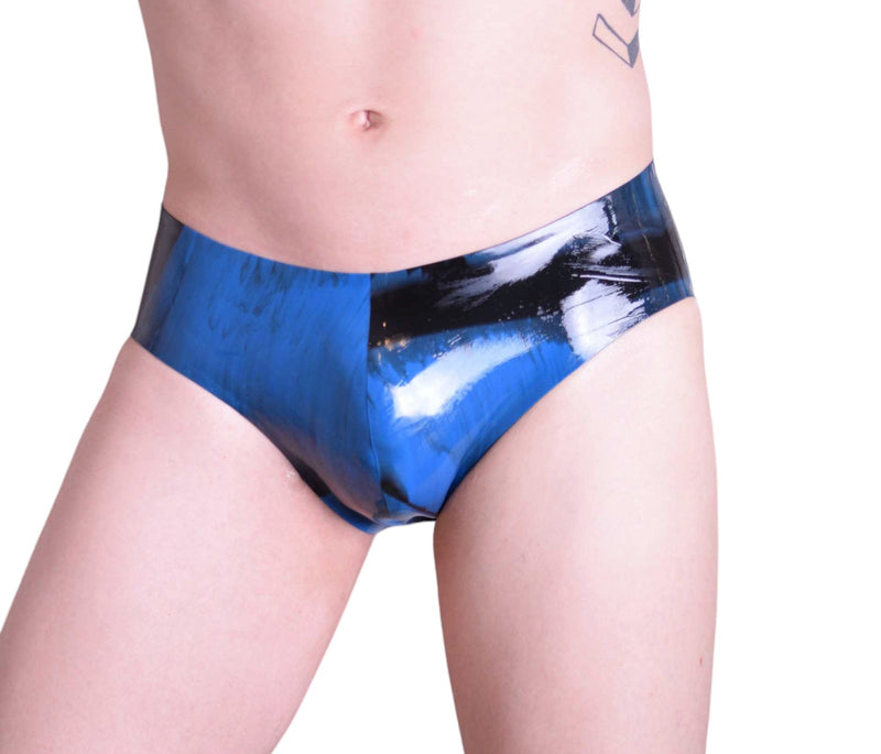 Polymorphe Rubber Mens Briefs 100% Pure Latex Ocean/Black UN-015AM 4 - SexyMenUnderwear.com