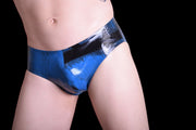 Polymorphe Rubber Mens Briefs 100% Pure Latex Ocean/Black UN-015AM 4 - SexyMenUnderwear.com