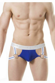 PPU Jockstrap Combo O'Ring Unique Sexy Jock MicroFiber Blue 1809 MX3 - SexyMenUnderwear.com