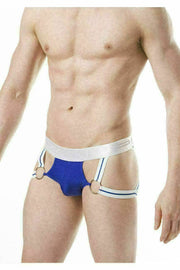 PPU Jockstrap Combo O'Ring Unique Sexy Jock MicroFiber Blue 1809 MX3 - SexyMenUnderwear.com