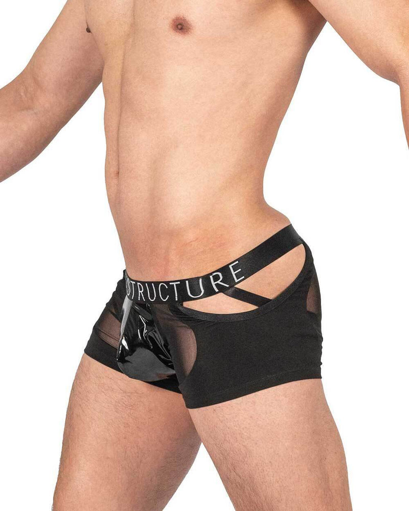 PRIVATE STRUCTURE Alpha Low Waist Mesh Built-In Jockstrap Black 4420 - SexyMenUnderwear.com