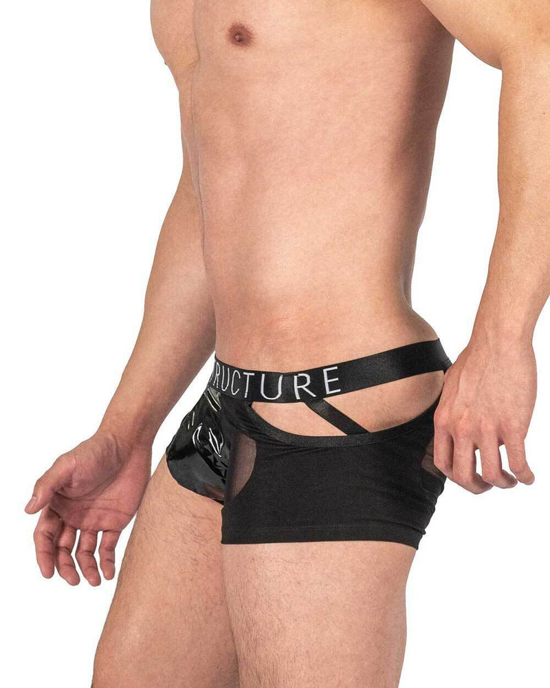 PRIVATE STRUCTURE Alpha Low Waist Mesh Built-In Jockstrap Black 4420 - SexyMenUnderwear.com