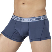 PRIVATE STRUCTURE Bamboo Boxer Viscose Mid-Waist Trunk Citadel Blue 4379 - SexyMenUnderwear.com