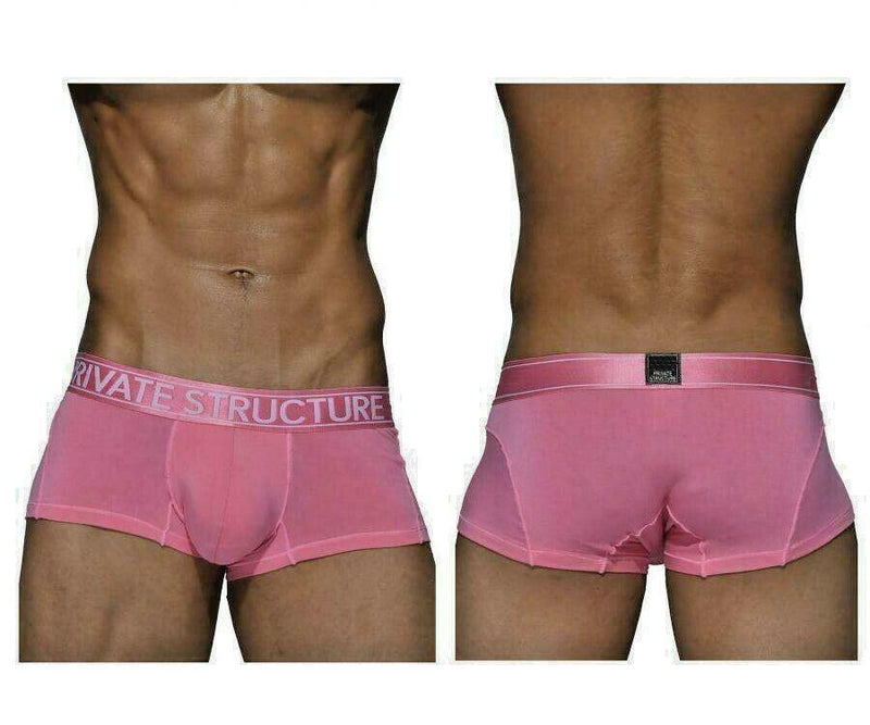 Private Structure Boxer Bamboo Sports Trunk Platinum Pink Blush 4073 37 - SexyMenUnderwear.com