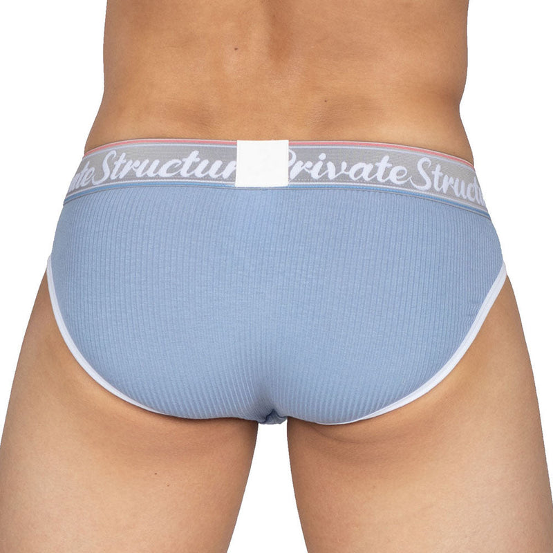Private Structure Brief Classic Low-Rise Cutaway Rayon Baby Blue Briefs 3274