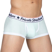 Private Structure Classic Bamboo Boxer Trunks With Body-Defining Dew White 4070