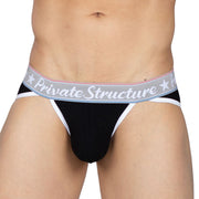 Private Structure Classic Briefs Low-Rise Cutaway Rayon Tanga-Brief Black 3274