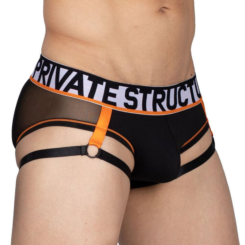 PRIVATE STRUCTURE Cotton Harness Mini Brief Momentum Orange 4357