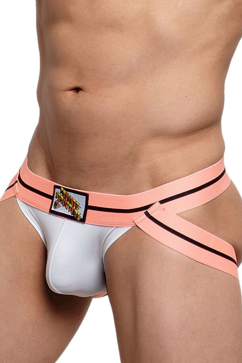 Private Structure Jockstrap Micro Maniac White Elastics Smooth Jock 4180