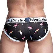 Private Structure Mini Briefs Fashion Exotic Bird Black 4189