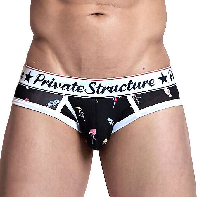 Private Structure Mini Briefs Fashion Exotic Bird Black 4189