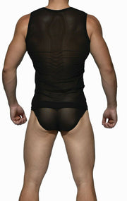 Private Structure Muscle Shirt Desire Intima Sheer Mesh Tank Top Black 3453 96
