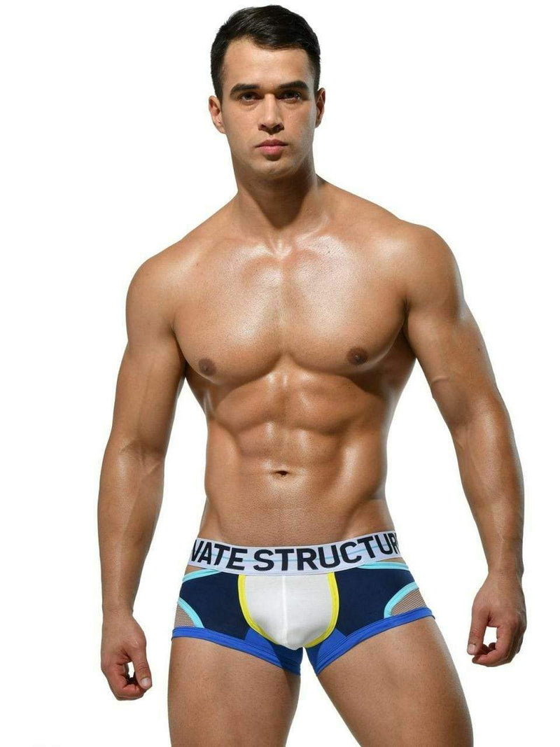 Private Structure Private Structure Boxer Momentum Orange Trunk Navy 3858 37