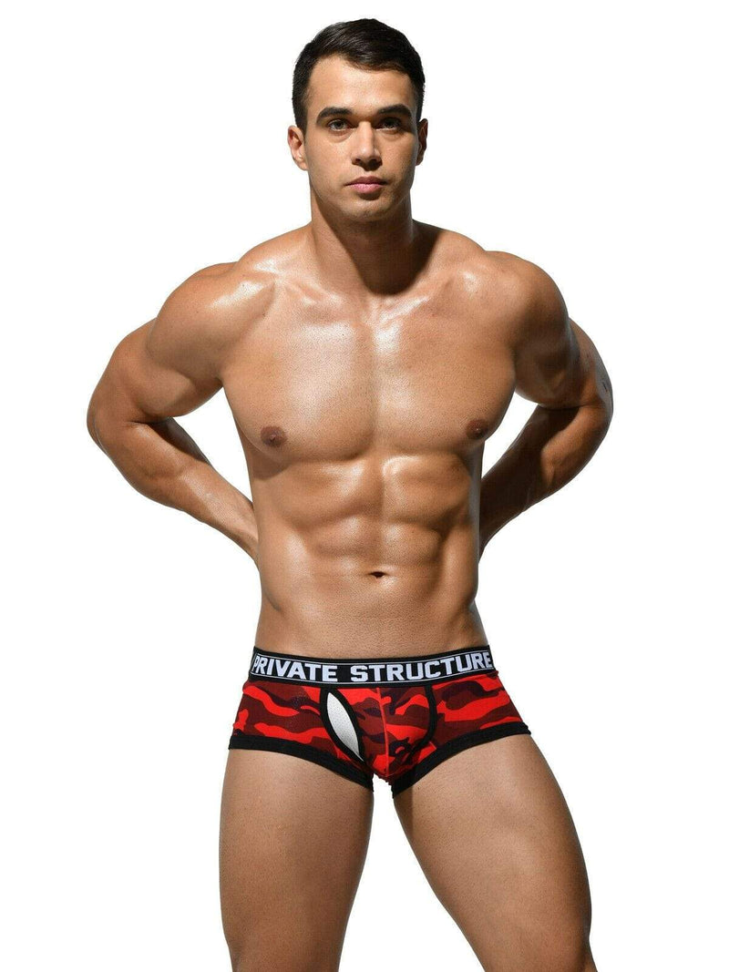 Private Structure Private Structure Boxer Soho Camouflage Trunk Mesh-Fly Red 3781 16