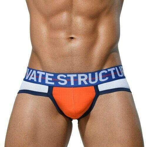 private structure Private Structure Brief Momentum-Orange Contour Briefs White 3854 41