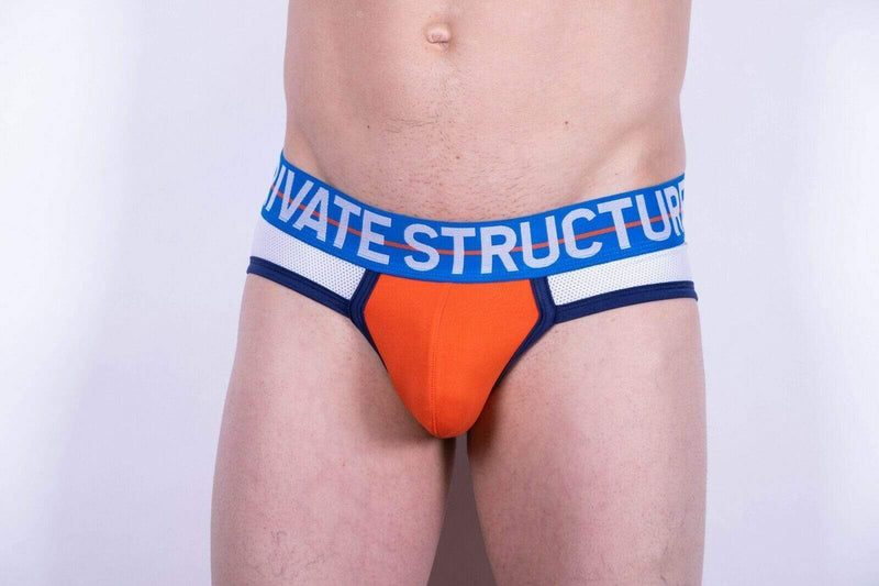 private structure Private Structure Brief Momentum-Orange Contour Briefs White 3854 41