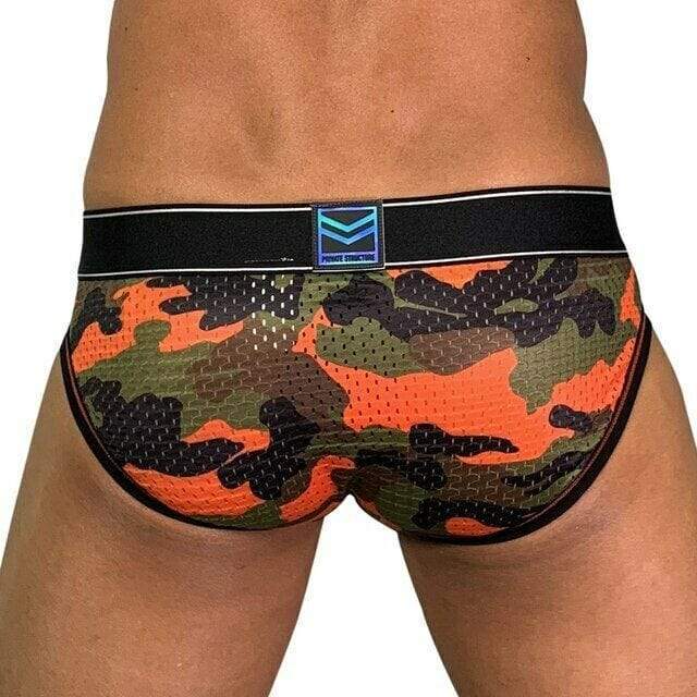 Private Structure Private Structure Brief SOHO Military Slip Briefs Camo Orange 4022 50