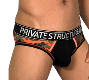 Private Structure Private Structure Brief SOHO Military Slip Briefs Camo Orange 4022 50