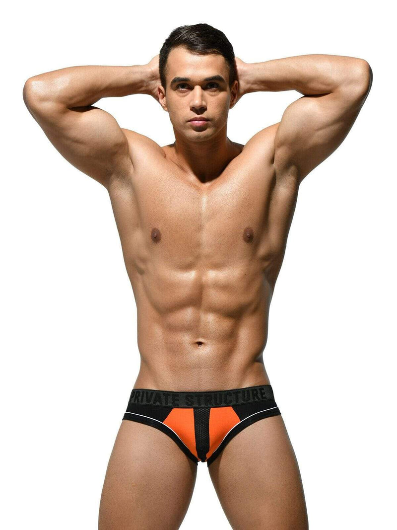 private structure Private Structure Mens Slip Platinum Micro Modal Mini Briefs Orange 3784 1