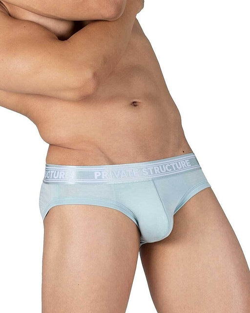PRIVATE STRUCTURE Viscose Bamboo Mini Briefs Mid - Waist Frost Blue 4378 59A2