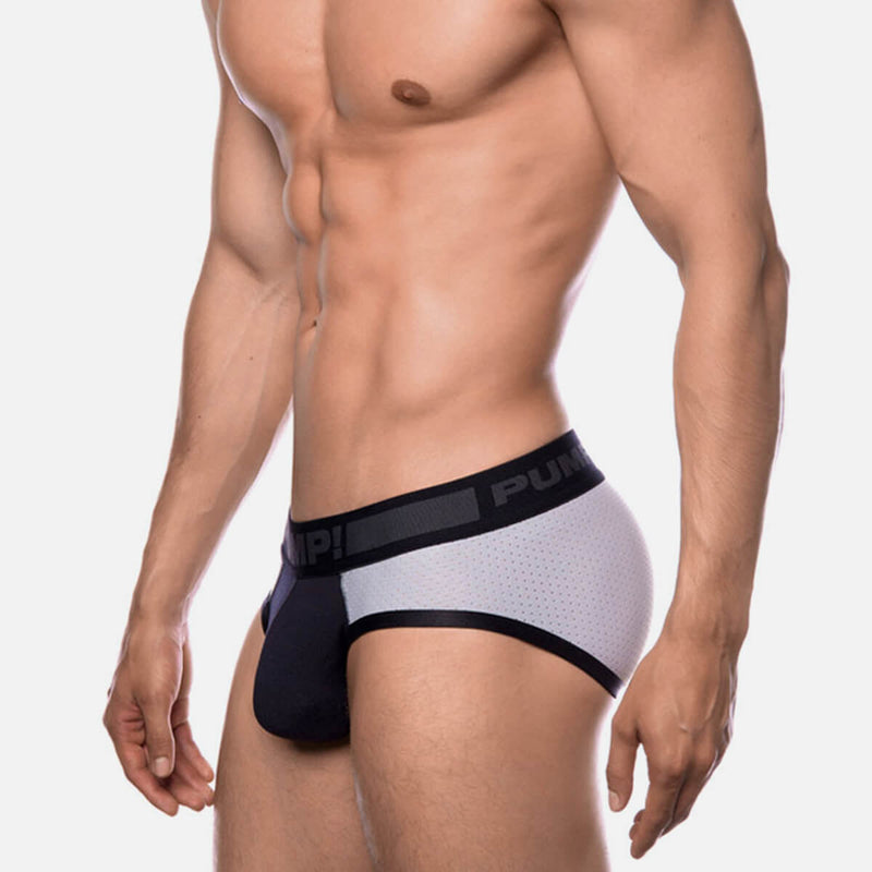 PUMP! Brief Carbon Mesh Slip Briefs Cotton Athletic Black 12023 27