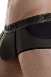 PUMP! Briefs Military Green Micro Mesh Cup Ribbed Cotton Brief 12044 67