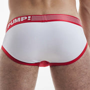 PUMP! Briefs Ribbed Body Micro-Mesh Cup Cotton Brief  Red 12043 P34