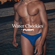 PUMP! Swim Briefs Water Cheeky Soft Nylon Swimwear UPF 50+ Blue 13012 T12