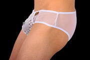 Romantic By Hidden Mesh Briefs Bikini C-throught Underwear White 956 2