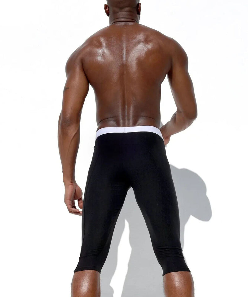 RUFSKIN 3/4 Length Legging TRITON Arched Seam Faux-Fly Jet Black Leggings