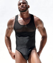 RUFSKIN Brief-Bodysuit PALACE Lustrous Singlet Perfectly See-Through Black
