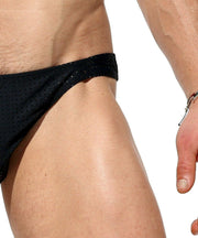 RUFSKIN Brief HORN Thin-Hip Perforated Mesh Stretchy Nylon Black Briefs 65