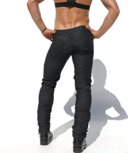 RUFSKIN Cotton Jeans BUTCH Slim Fit Straight-Leg Pants Denim Distressed Black