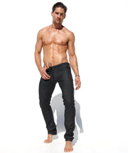 RUFSKIN Cotton Jeans BUTCH Slim Fit Straight-Leg Pants Denim Distressed Black