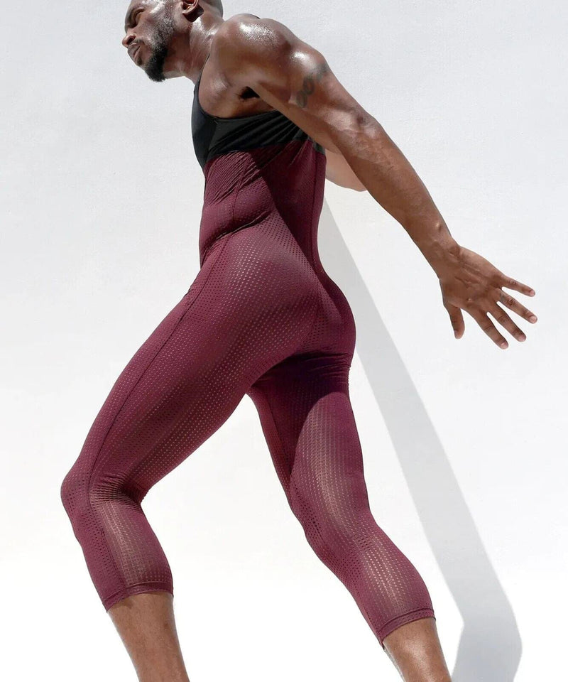 RUFSKIN SOMERSAULT Sport Bodysuit 3/4 Length Perforated Stretchy Mesh Singlet