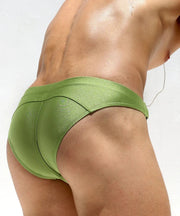 RUFSKIN Swimwear Danilo Swim Briefs Chrome Engraved  Ring Faux-Fly Kiwi 28