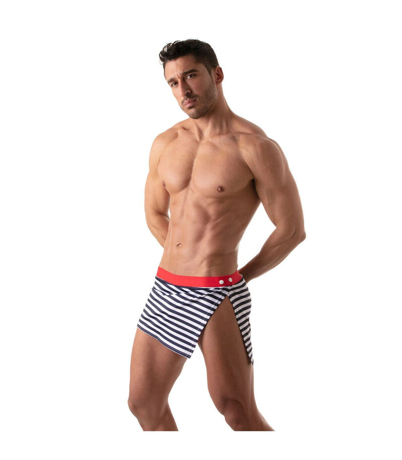 Sailor Skirt Iconic TOF PARIS Low-Waist Kilt Bathing Skirts Navy Blue 45