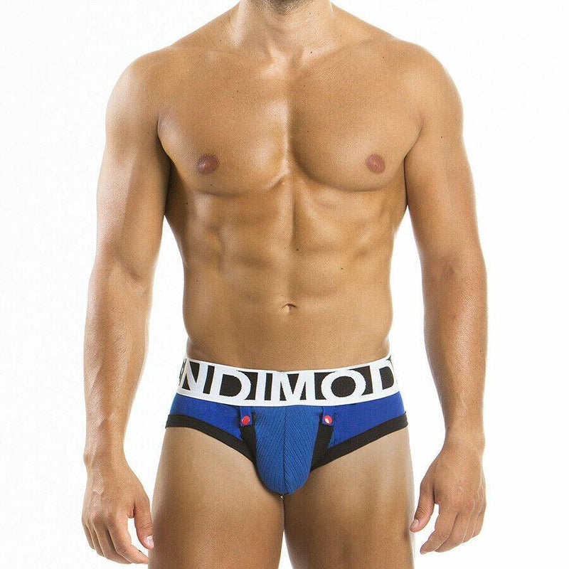 SexyMenUnderwear.com Modus Vivendi Brief Boost Leather-Look Slips Blue 13511 16