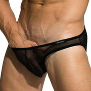 SexyMenUnderwear.com Private Structure Brief Desire Intima Mesh Low-Rise Bikini Briefs Black 3455 70