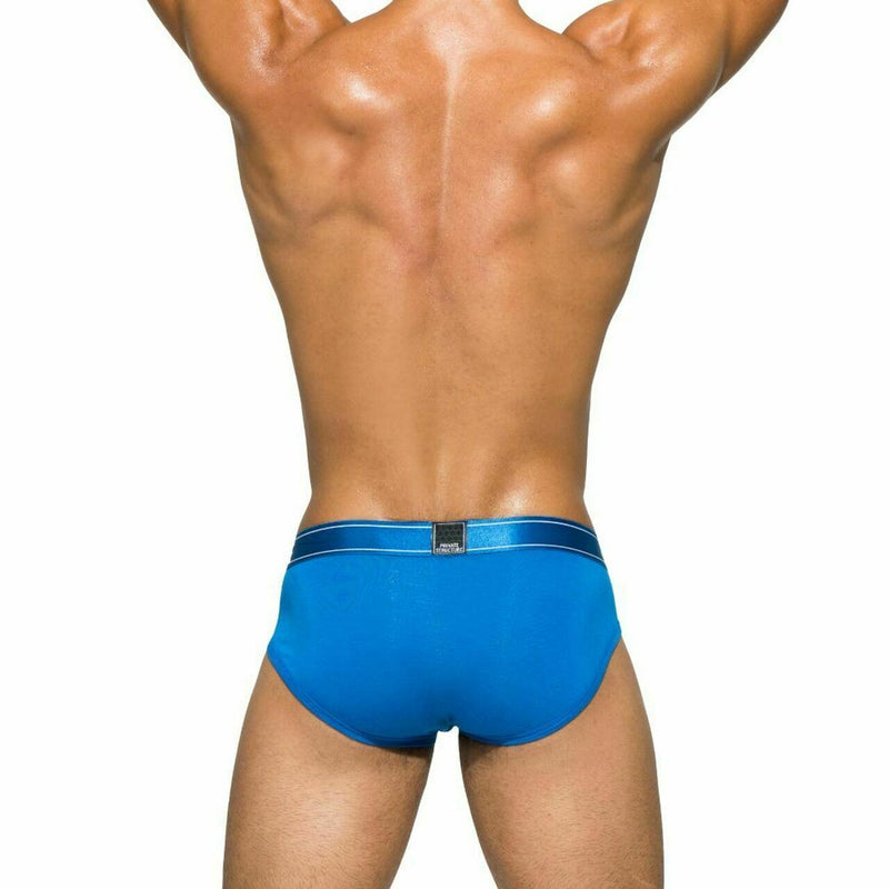 SexyMenUnderwear.com Private Structure Briefs Bamboo Platinum Low Rise Sport Brief Solid Blue 3748 53