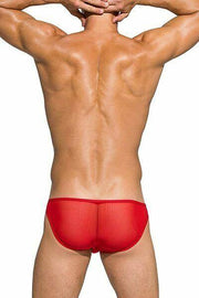 SexyMenUnderwear.com Private Structure Briefs Desire Intima Mesh Low-Rise Bikini Brief Red 3455 70