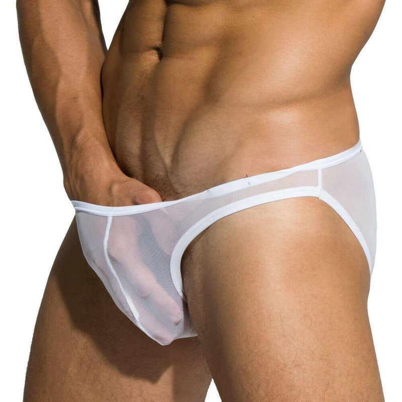 SexyMenUnderwear.com Private Structure Briefs Intima Mesh Bikini Low-Rise Brief White 3454 50