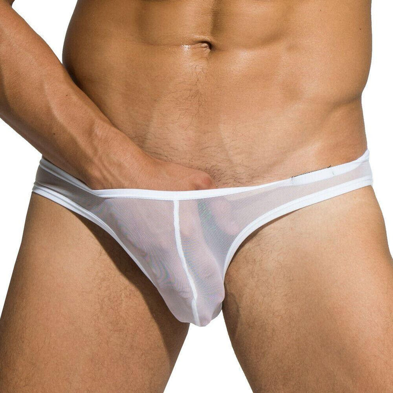 SexyMenUnderwear.com Private Structure Briefs Intima Mesh Bikini Low-Rise Brief White 3454 50